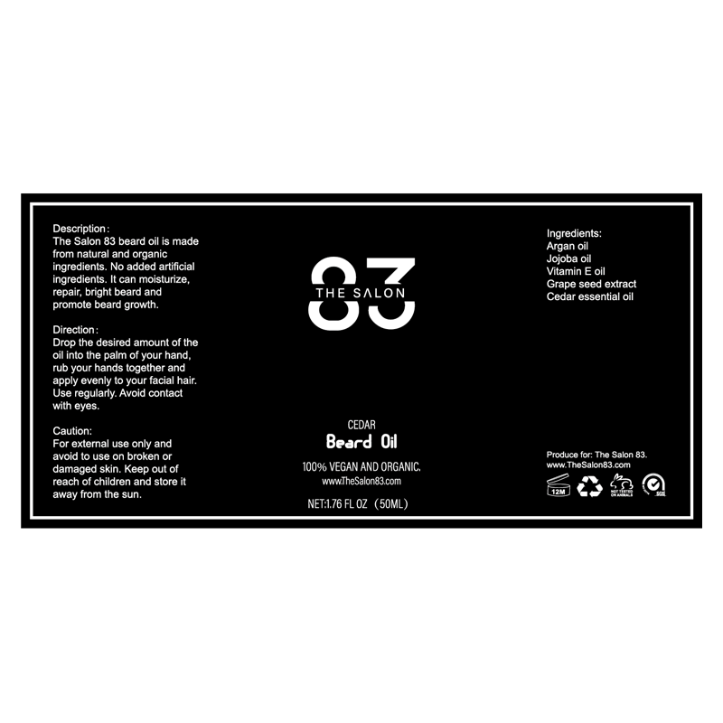Beard Oil - Cedar freeshipping - The Salon 83