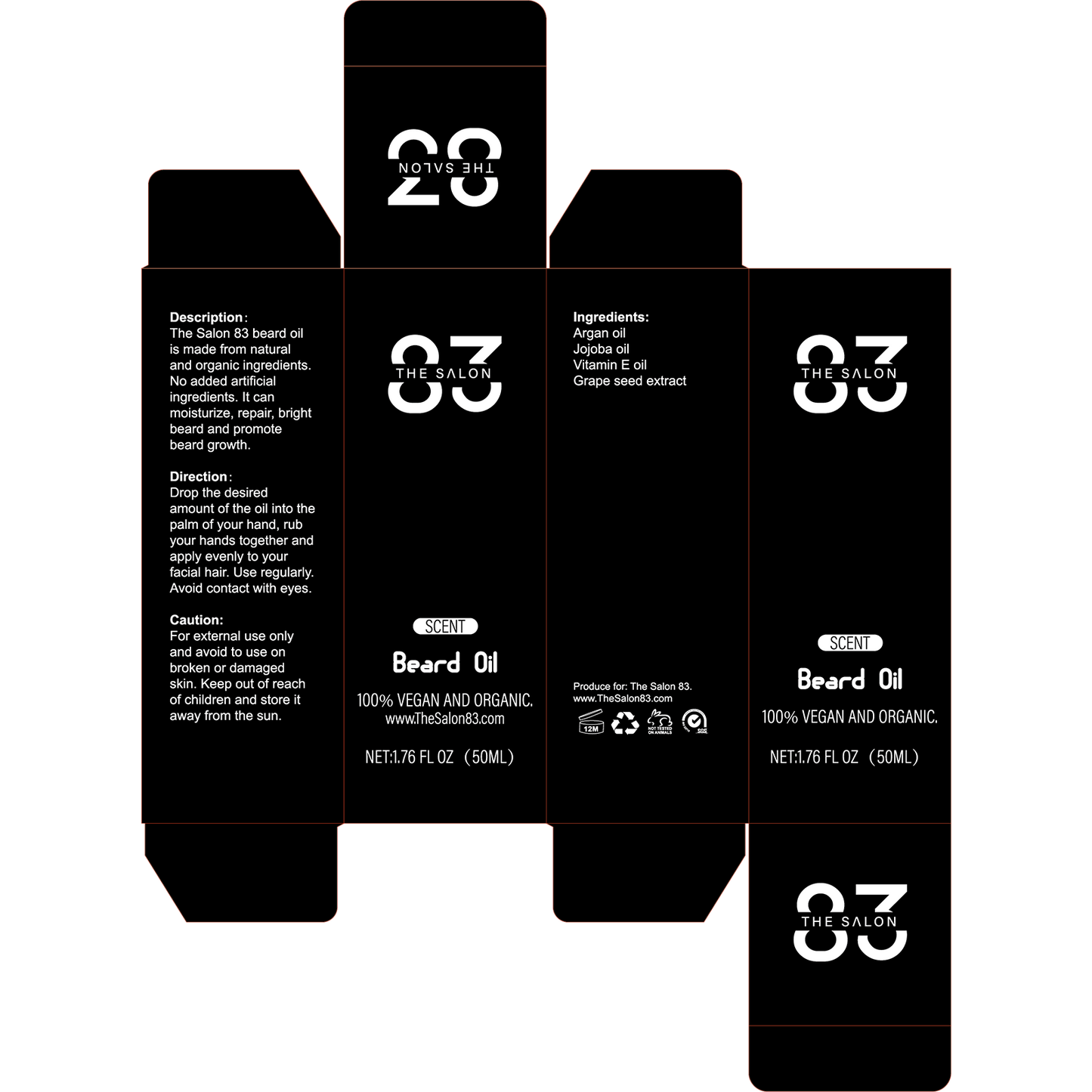 Beard Oil - Unscented freeshipping - The Salon 83