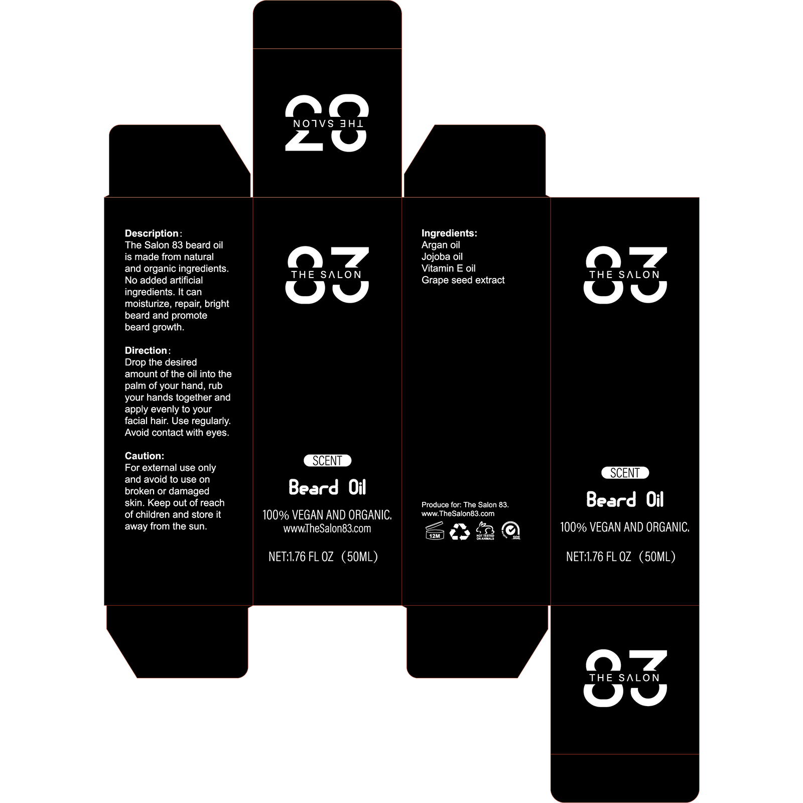 Beard Oil - Unscented freeshipping - The Salon 83