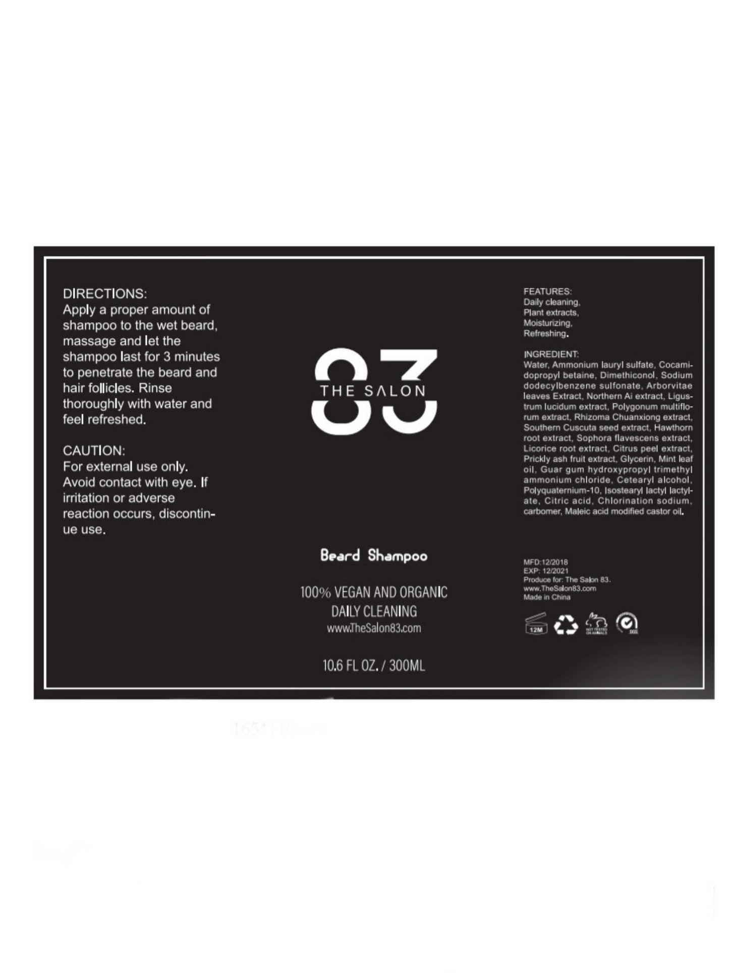 Beard Shampoo freeshipping - The Salon 83